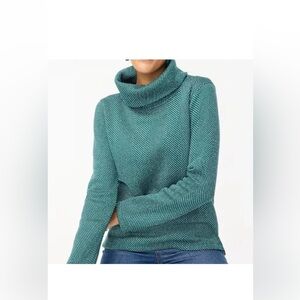 J. Crew Teal Cowl Neck Sweater Long-sleeve funnelneck pullover